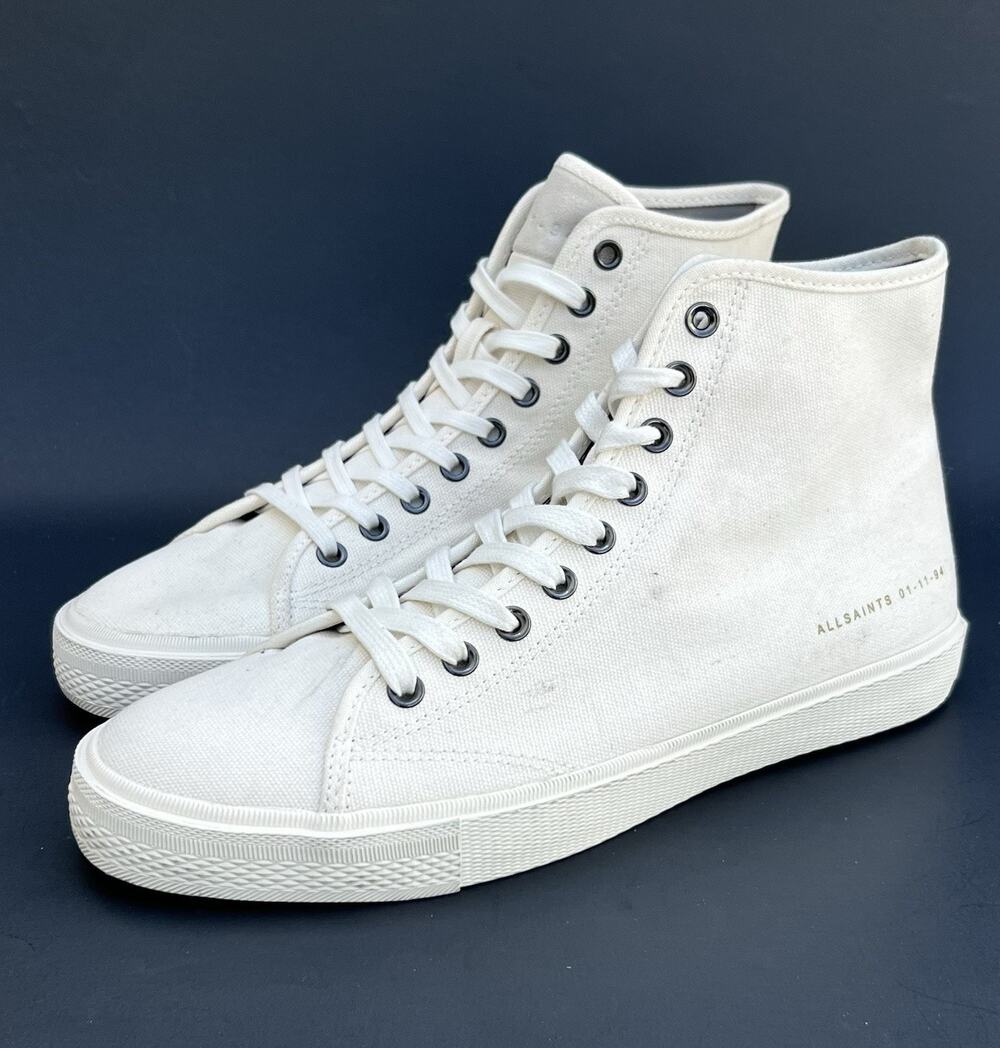 ALLSAINTS Bryce High Top Canvas White Sneakers Men's Size 8 US